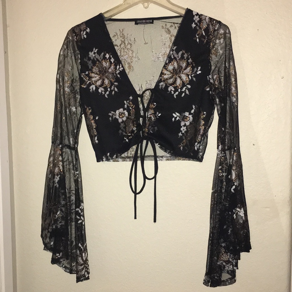 Fashion Nova Lace up Crop Top